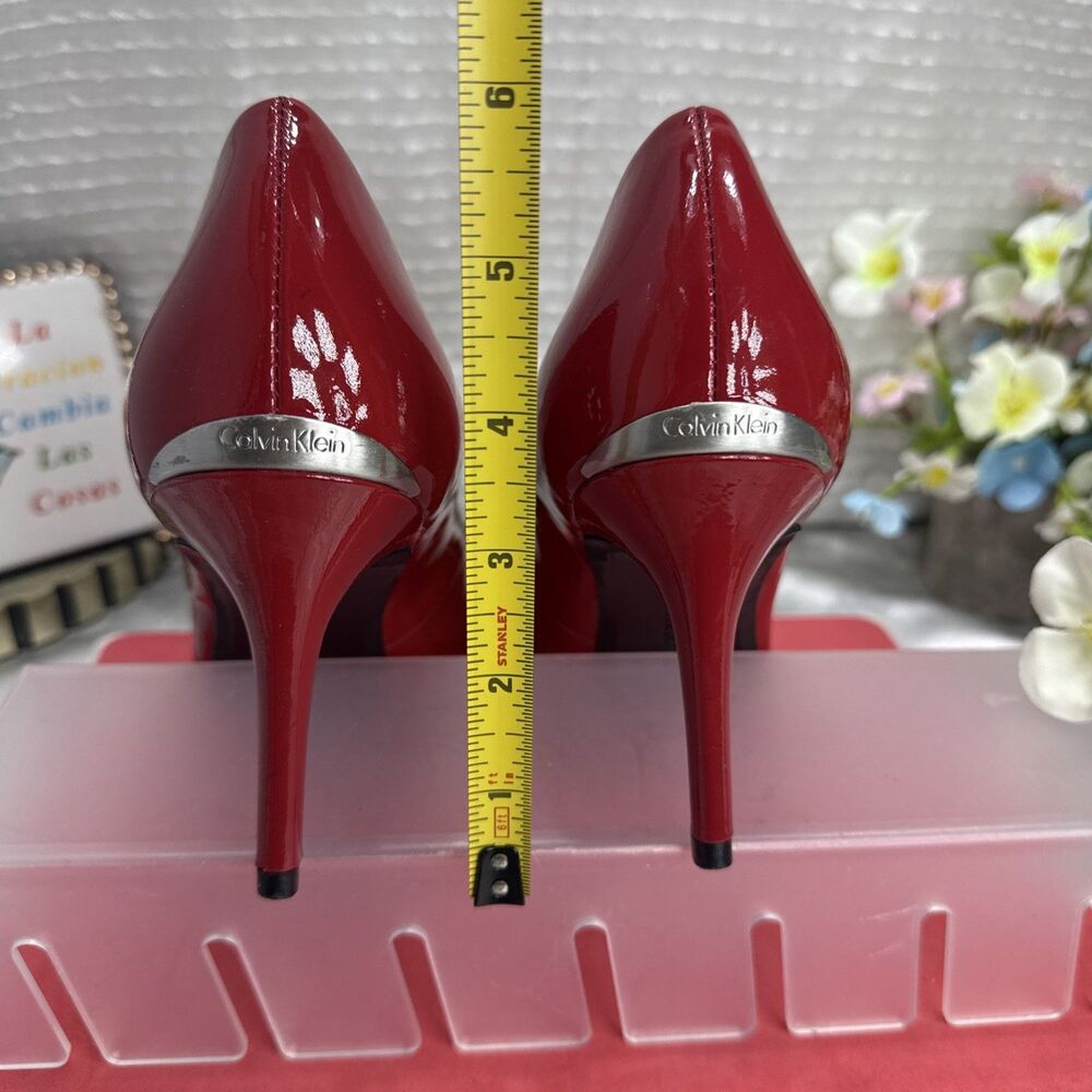 (O)Calvin Klein Red Patent Leather Gayle Women's Pump,Sz 8 M - Picture 4 of 16